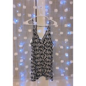 Tropical Black & White Tank